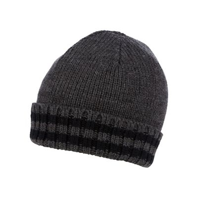 Grey ribbed 'Thinsulate' beanie hat
